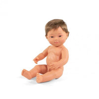 Miniland Doll, Anatomically Correct Baby, Caucasian Down Syndrome Boy, 38cm