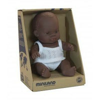 Miniland Doll, Anatomically Correct Baby, African Boy, 21cm
