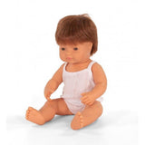 Miniland Doll, Anatomically Correct Baby, Caucasian Boy, Red Head, 38cm