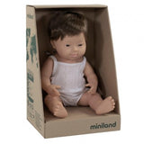 Miniland Doll, Anatomically Correct Baby, Caucasian Down Syndrome Boy, 38cm