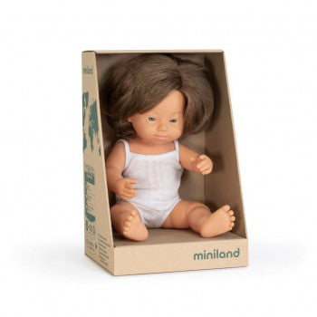 Miniland Doll, Anatomically Correct Baby, Caucasian Down Syndrome Girl, 38cm