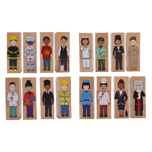 Careers Mix N Match Wooden Blocks