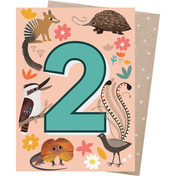 Age 2 - Birthday Greeting Card - Garden Party