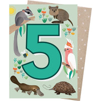 Age 5 - Birthday Greeting Card - Nature Play