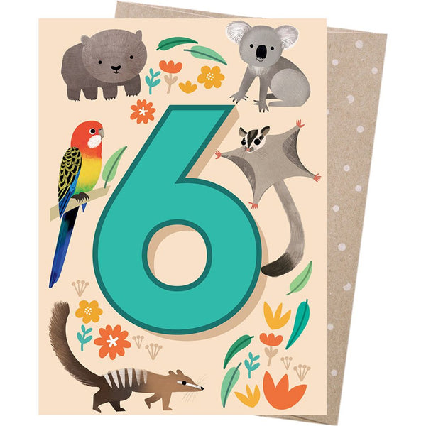 Age 6 - Birthday Greeting Card - Wild Wonders