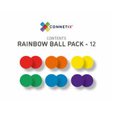 Connetix 12 pc Rainbow Replacement Ball Pack Colour Graphics 