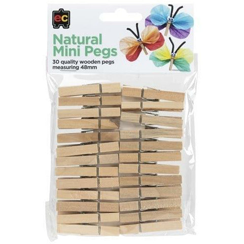 Natural Mini Pegs Pack of 30