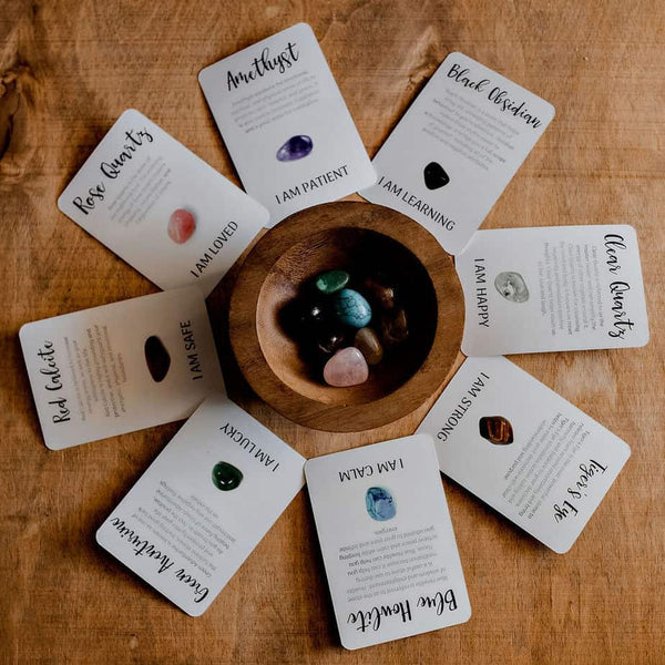 Crystal Affirmations with 8 Cards & Tumble Stones