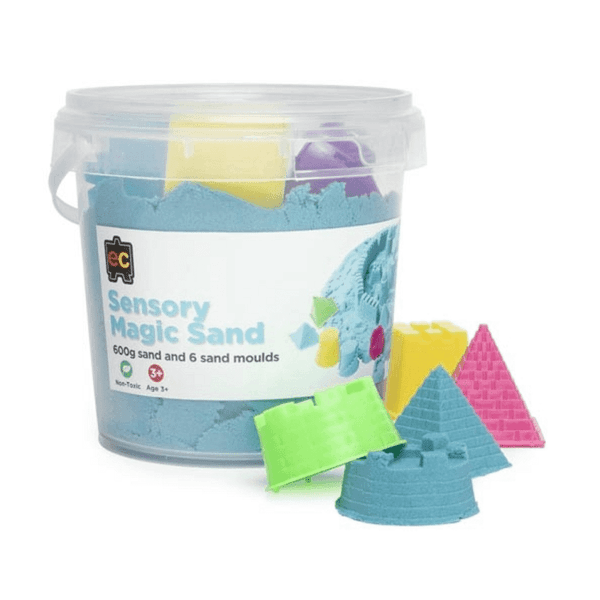 Sensory Magic Sand with Moulds 600g Tub BLUE